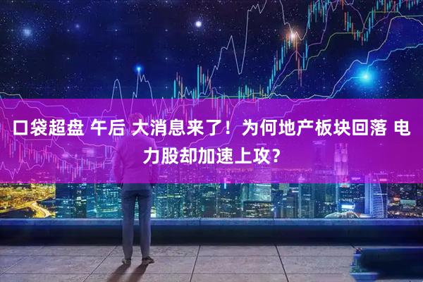 口袋超盘 午后 大消息来了!为何地产板块回落 电力股却加速上攻?