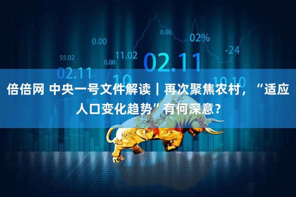 倍倍网 中央一号文件解读｜再次聚焦农村，“适应人口变化趋势”有何深意？